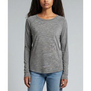 Champion Womens Heather Gray Long Sleeve Lightweight Top Size L